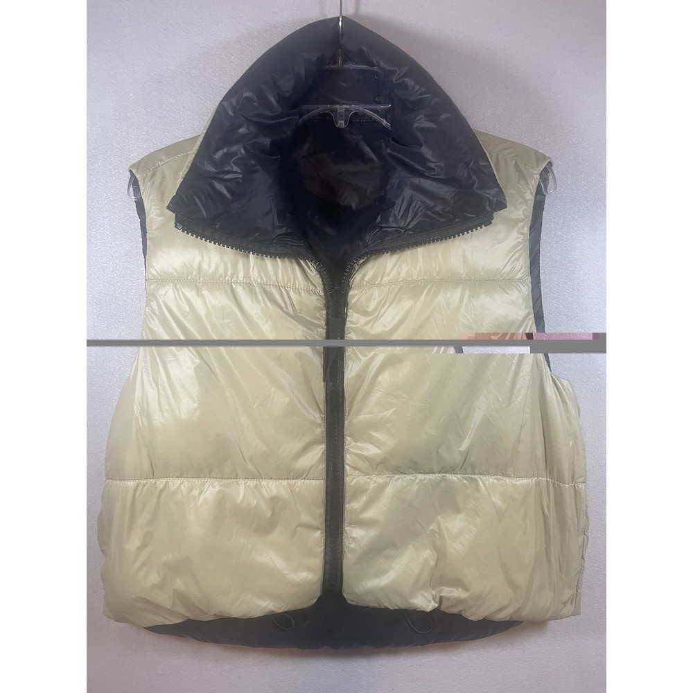 Reversible Puffer Vest Black Sage Full Zip Womens Size Small‎ - Picture 2 of 7